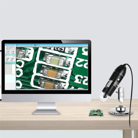 Dijital Microskop 1600x 8 Led Andoid Windows + 2 Adet USB Adaptör 