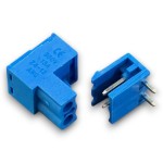 10 ADET - 2 PİN 5.08mm 90 Derece Geçmeli Mavi Takım Klemens