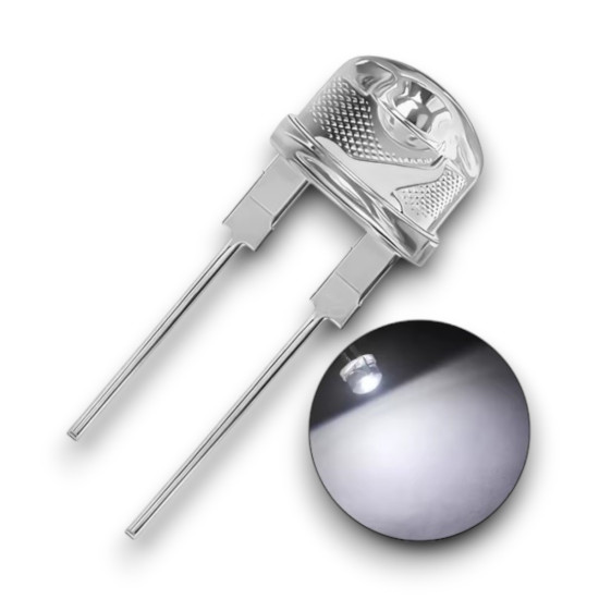 8mm Beyaz Mantar Şeffaf Led - 50 Adet 8mm Beyaz Mantar Şeffaf Led - 50 Adet