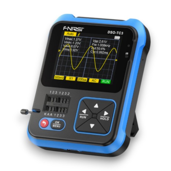 FNIRSI DSO-TC3 10 MS/s 500kHz El Tipi Dijital Osiloskop, Transistör Test Cihazı, Fonksiyon Sinyal Jeneratörü
