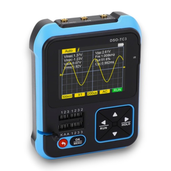 FNIRSI DSO-TC3 10 MS/s 500kHz El Tipi Dijital Osiloskop, Transistör Test Cihazı, Fonksiyon Sinyal Jeneratörü