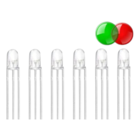 3mm R-G Kırmızı - Yeşil Ortak Anot - 100 Adet