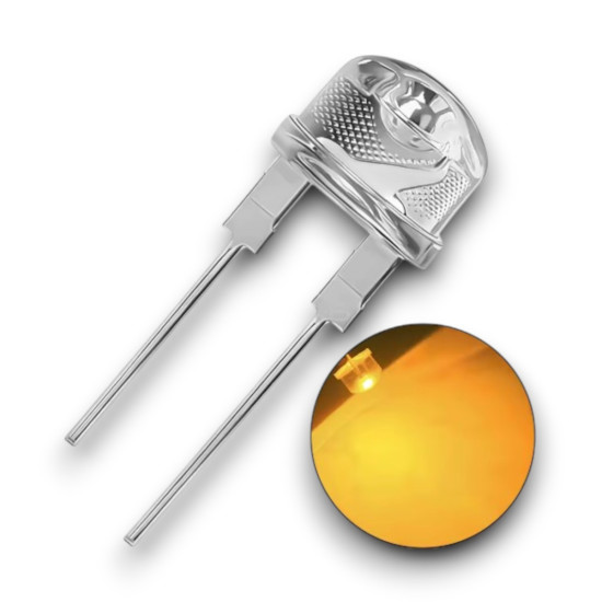 8mm Sarı Mantar Şeffaf Led - 50 Adet 8mm Sarı Mantar Şeffaf Led - 50 Adet