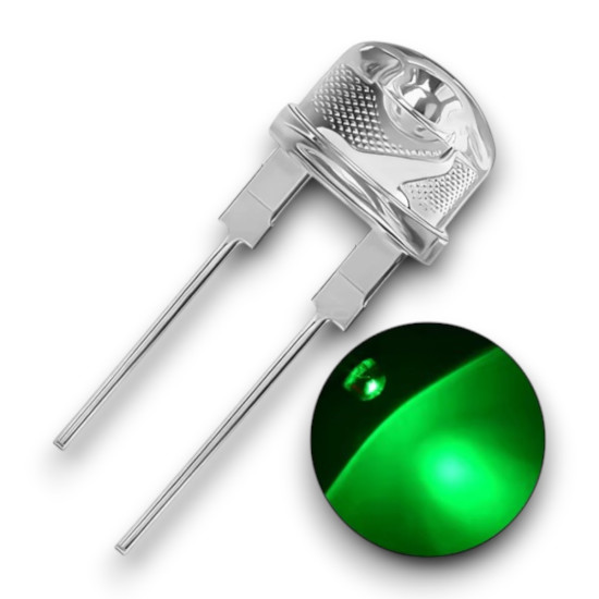 8mm Yeşil Mantar Şeffaf Led - 50 Adet 8mm Yeşil Mantar Şeffaf Led - 50 Adet