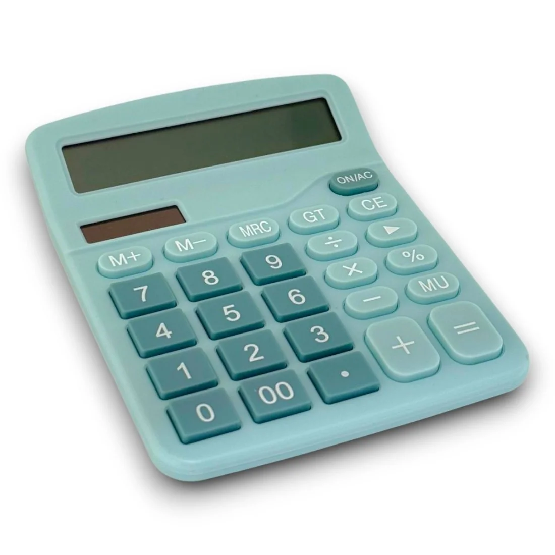 DX-837B Güneş Enerjili ve Pilli Turkuaz Hesap Makinesi 12 Haneli