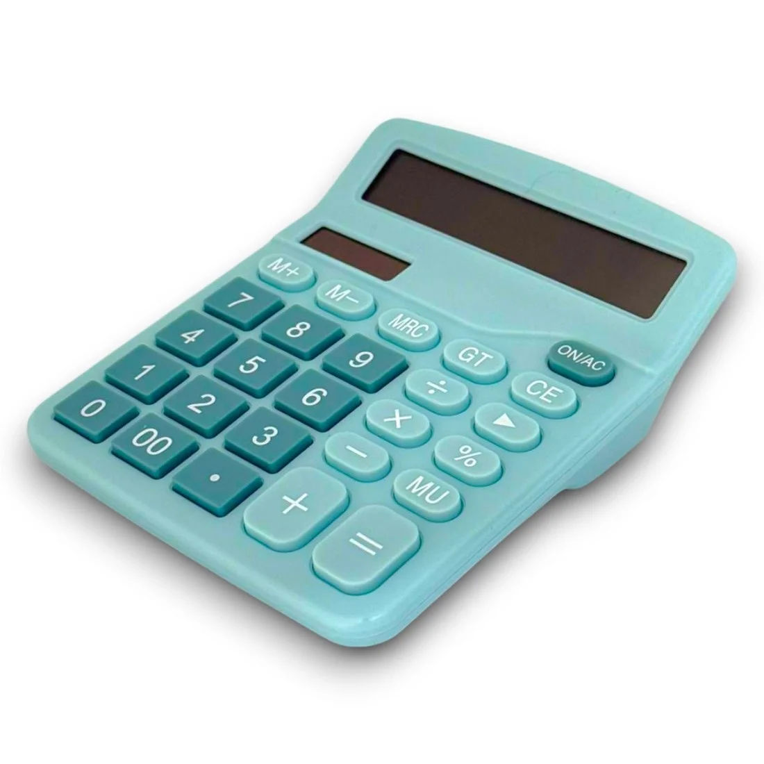DX-837B Güneş Enerjili ve Pilli Turkuaz Hesap Makinesi 12 Haneli