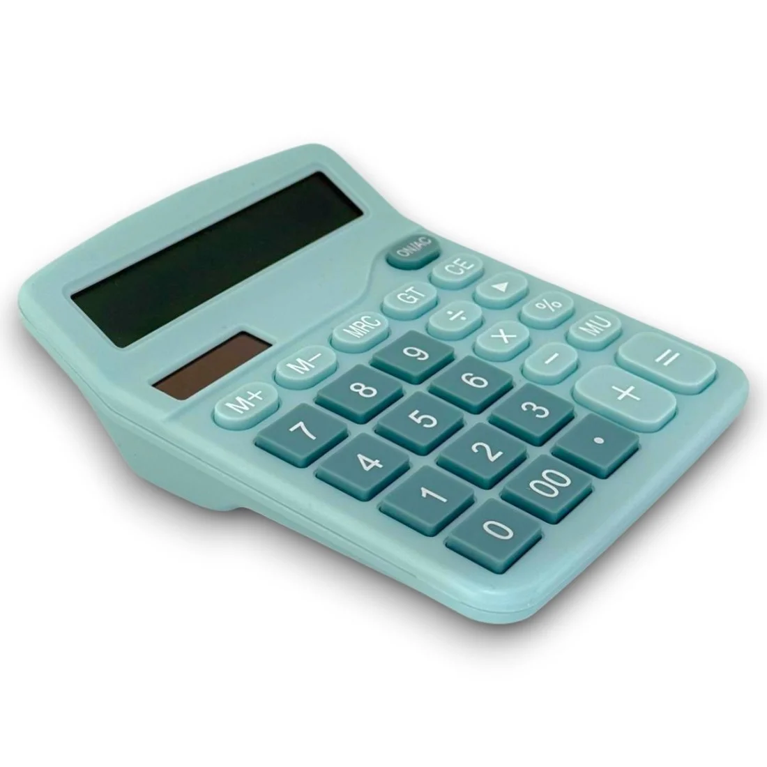 DX-837B Güneş Enerjili ve Pilli Turkuaz Hesap Makinesi 12 Haneli