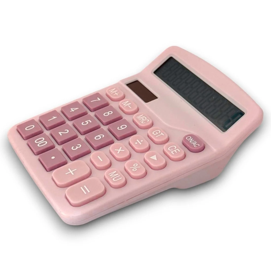 DX-837B Güneş Enerjili ve Pilli Pembe Hesap Makinesi 12 Haneli