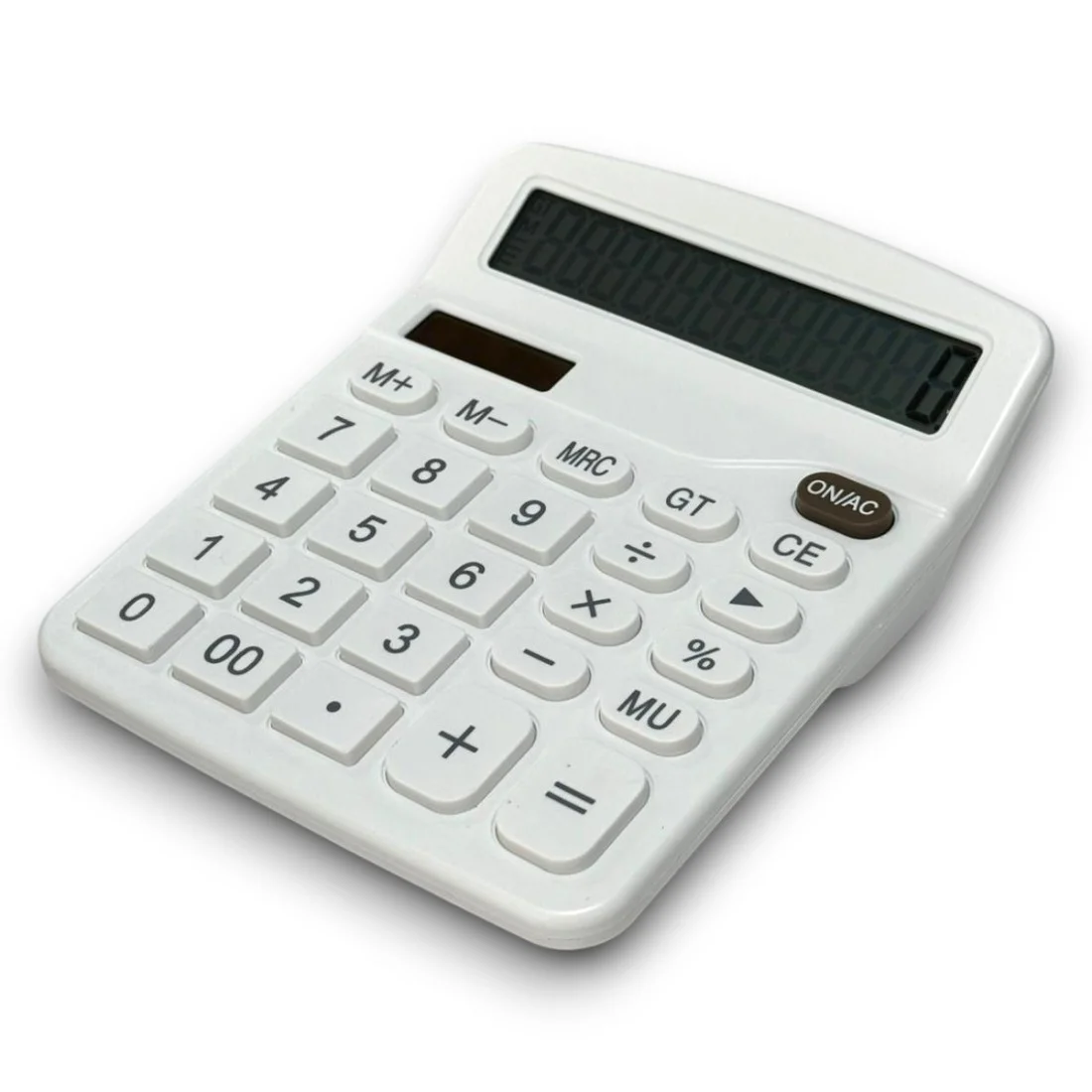 DX-837B Güneş Enerjili ve Pilli Beyaz Hesap Makinesi 12 Haneli