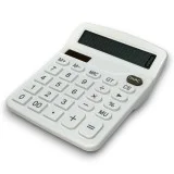 DX-837B Güneş Enerjili ve Pilli Beyaz Hesap Makinesi 12 Haneli