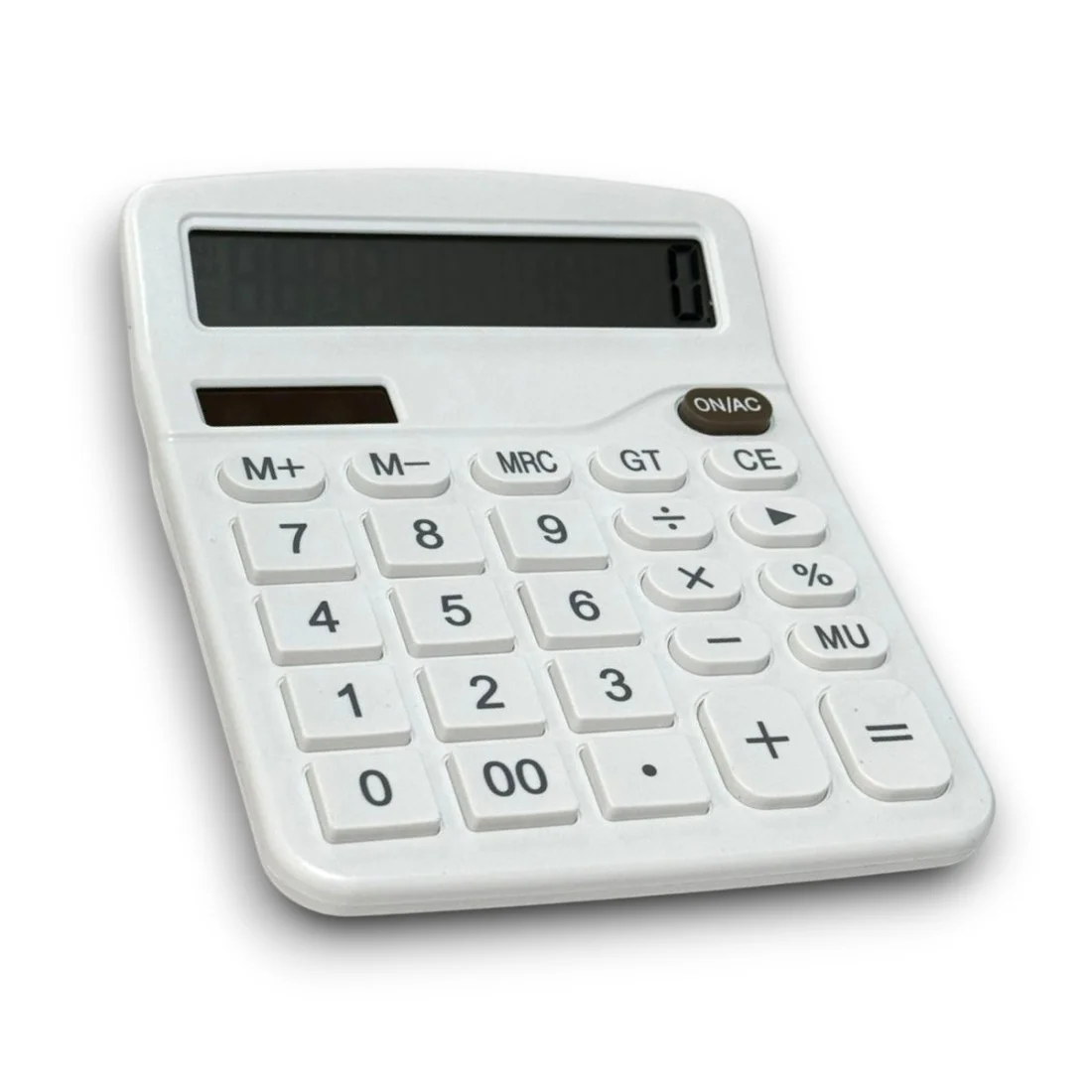 DX-837B Güneş Enerjili ve Pilli Beyaz Hesap Makinesi 12 Haneli