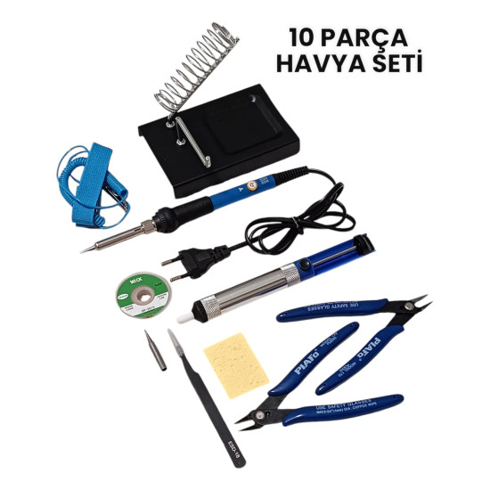 10 Parça 60W Isı Ayarlı Kalem Havya Seti 10 Parça 60W Isı Ayarlı Kalem Havya Seti