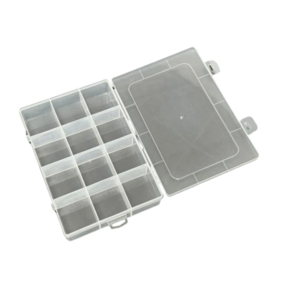 3 ADET - 12 Bölmeli Kolye, Yüzük, Takı Düzenleyici Organizer Plastik Şeffaf Kutu 13x19x3.5cm 3 ADET - 12 Bölmeli Kolye, Yüzük, Takı Düzenleyici Organizer Plastik Şeffaf Kutu 13x19x3.5cm