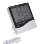 Htc-2 Dijital Termometre Saat Nem Ve Sıcaklık Ölçer Iç Dış Mekan