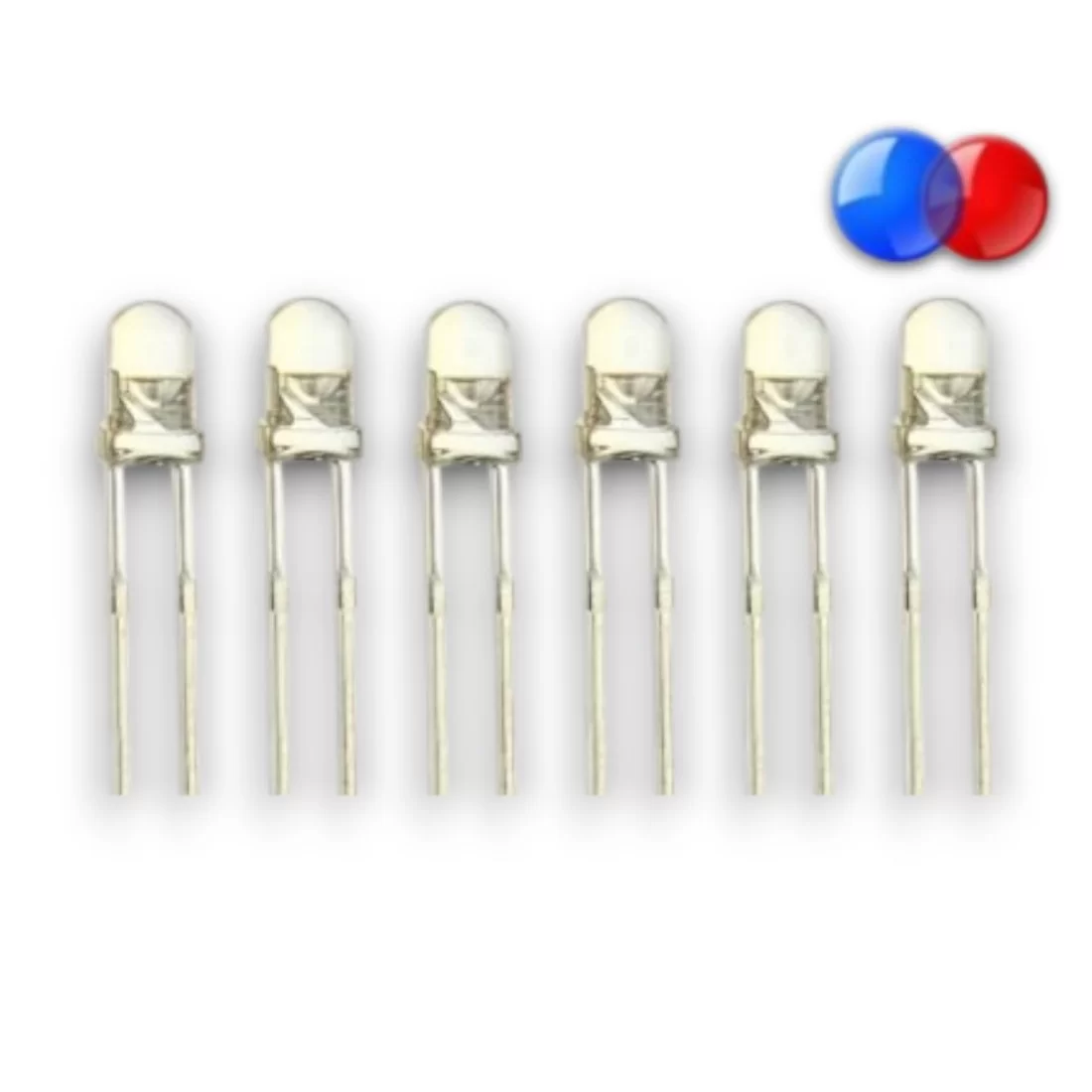 3mm R-B Kırmızı - Mavi Flaşör Led - 100 Adet