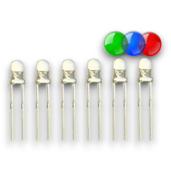 3mm RGB Kırmızı-Yeşil-Mavi Flaşör Led - 100 Adet 3mm RGB Kırmızı-Yeşil-Mavi Flaşör Led - 100 Adet
