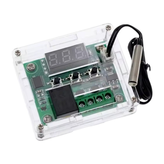 W1209 Dijital Termostat Sıcaklık Kontrol Devresi Sensörlü + W1209 Termostat İçin Pleksi Kutu W1209 Dijital Termostat Sıcaklık Kontrol Devresi Sensörlü + W1209 Termostat İçin Pleksi Kutu