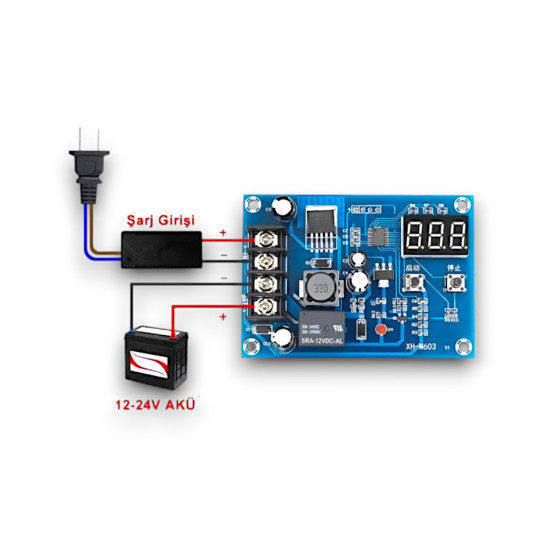 Şarj Kontrol Devresi 12-24V Jel Akü Ve Lityum Pil Uyumlu Xh-m603 Şarj Kontrol Devresi 12-24V Jel Akü Ve Lityum Pil Uyumlu Xh-m603