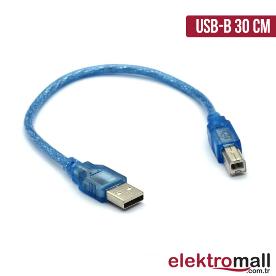 Usb B Tipi  Kablo 30Cm Data Kablosu