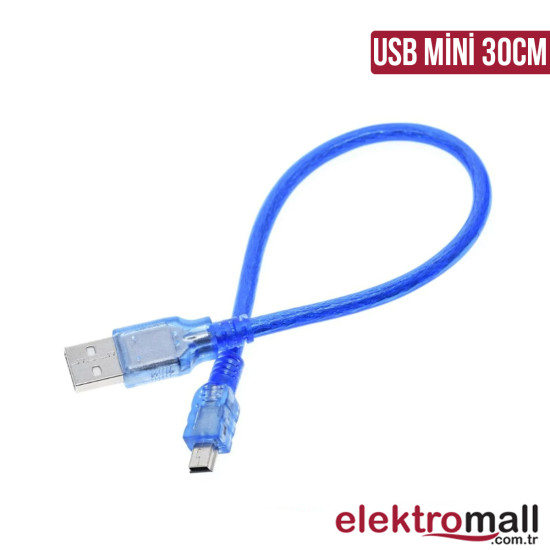 Usb Mini  Kablo 30Cm Data Kablosu