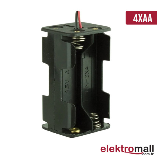 4'Lü Aa Boy Pil Yuvası - Pil Kutusu 2X2 Çift Taraflı 4'Lü Aa Boy Pil Yuvası - Pil Kutusu 2X2 Çift Taraflı
