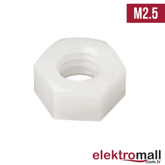 M2.5 Altı Köşe Plastik Somun M2.5 Altı Köşe Plastik Somun