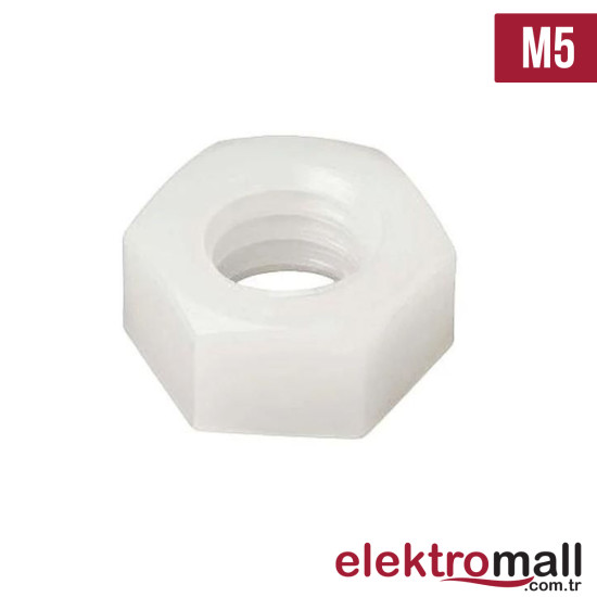 M5 Altı Köşe Plastik Somun M5 Altı Köşe Plastik Somun