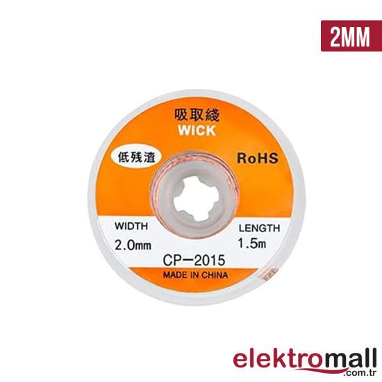 Lehim Temizleme Teli 2mm 1.5M Lehim Temizleme Teli 2mm 1.5M