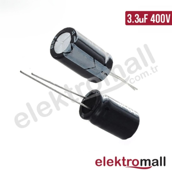 3.3 uF 400V Elektrolitik Kondansatör 8X13 mm 3.3 uF 400V Elektrolitik Kondansatör 8X13 mm