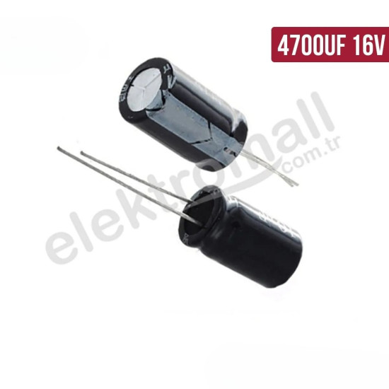 4700uF 16V Elektrolitik Kondansatör 13X25mm 4700uF 16V Elektrolitik Kondansatör 13X25mm
