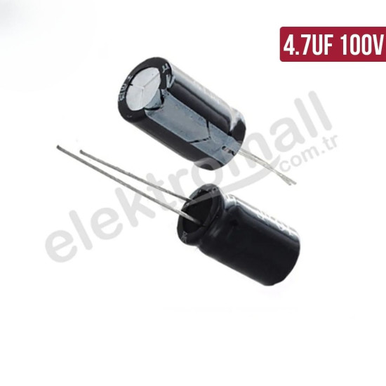 4.7uF 100V Elektrolitik Kondansatör 5X11mm 4.7uF 100V Elektrolitik Kondansatör 5X11mm