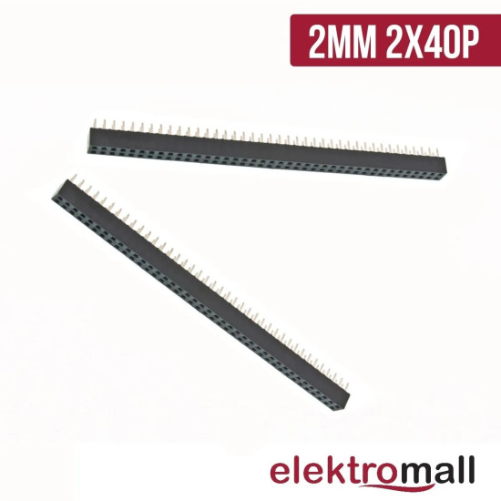 2mm Dişi Header 2x40P DIP 180C 