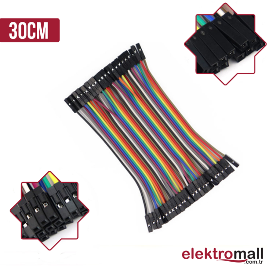 40Pin Jumper Kablo 30Cm Dişi - Dişi 40Pin Jumper Kablo 30Cm Dişi - Dişi