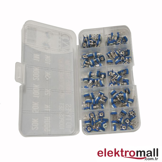 RM065 Trimpot Potansiyometre Seti 10 Çeşit 100 Adet RM065 Trimpot Potansiyometre Seti 10 Çeşit 100 Adet