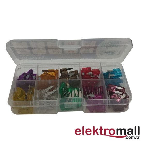 Small Tip Araba Sigortası Seti 10 Çeşit 100 Parça Small Tip Araba Sigortası Seti 10 Çeşit 100 Parça
