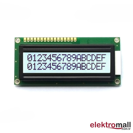 1602 Karakter Lcd Aydınlatmalı Beyaz Ekran 16x2