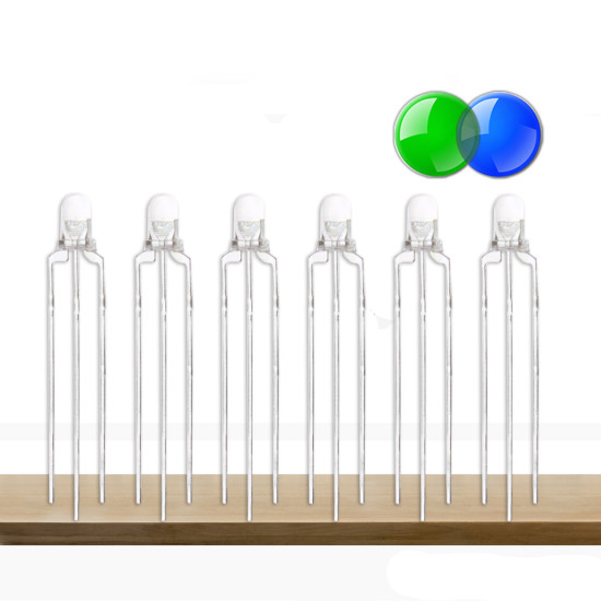 3mm Yeşil-Mavi Ortak Anot Led 3mm Yeşil-Mavi Ortak Anot Led
