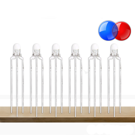3mm Kırmızı-Mavi Ortak Katot Led 3mm Kırmızı-Mavi Ortak Katot Led