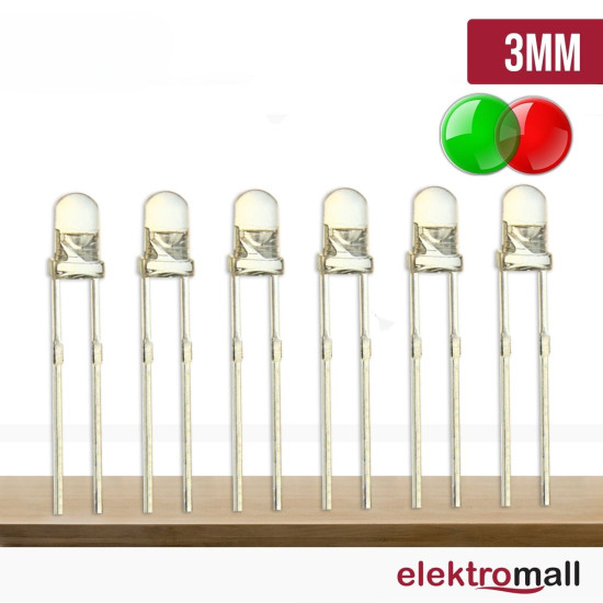 3mm Kırmızı Yeşil Flaşör Led