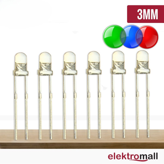 3mm Rgb (Kırmızı Yeşil Mavi) Flaşör Led