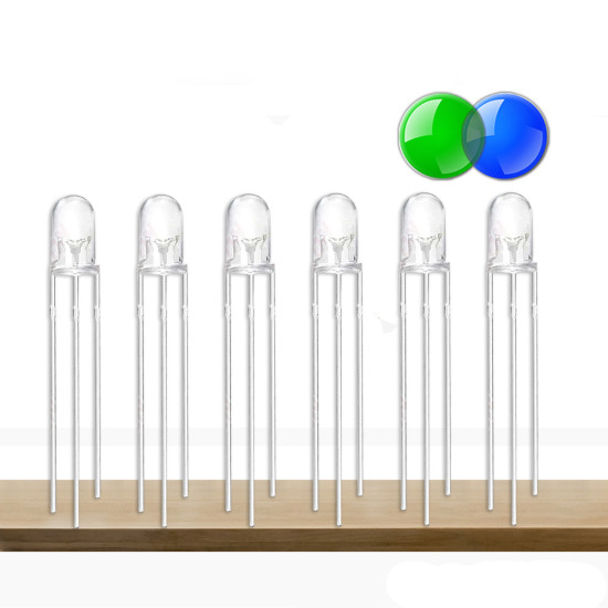 5mm Yeşil-Mavi Ortak Anot Led 5mm Yeşil-Mavi Ortak Anot Led