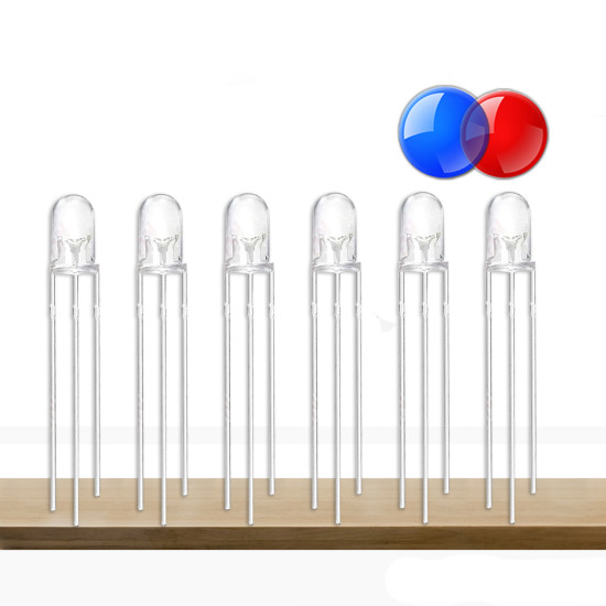 5mm Kırmızı-Mavi Ortak Katot Led 5mm Kırmızı-Mavi Ortak Katot Led