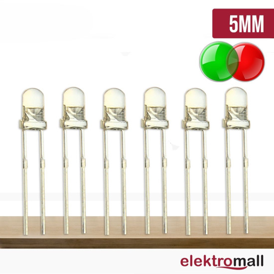 5mm Kırmızı Yeşil Flaşör Led