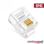 Jack Networt Konnektör Rj11 6P4C Jack Networt Konnektör Rj11 6P4C
