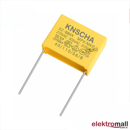 680nF 330Vac 22.5mm 684Kmpx-X2 Polyester Kondansatör 680nF 330Vac 22.5mm 684Kmpx-X2 Polyester Kondansatör