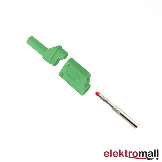 4mm Korumalı Yeşil Banana Jack