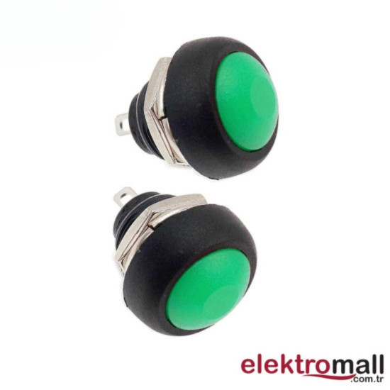 PBS-33B Push Buton 12mm Yeşil Mantar Buton PBS-33B Push Buton 12mm Yeşil Mantar Buton