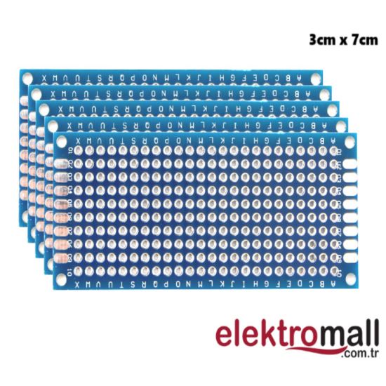 3X7cm Mavi Çift Taraflı Prototip Pcb Kartı 22402A-17