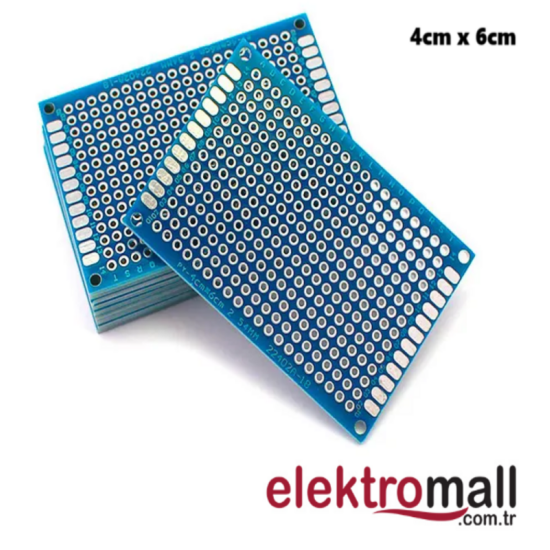 4X6cm Mavi Çift Taraflı Prototip Pcb Kartı 22402A-18 4X6cm Mavi Çift Taraflı Prototip Pcb Kartı 22402A-18