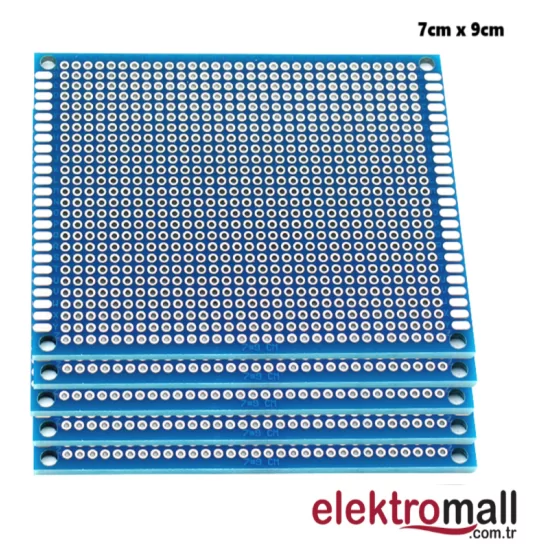 7X9Cm Mavi Çift Taraflı Prototip Pcb Kartı 7X9Cm Mavi Çift Taraflı Prototip Pcb Kartı